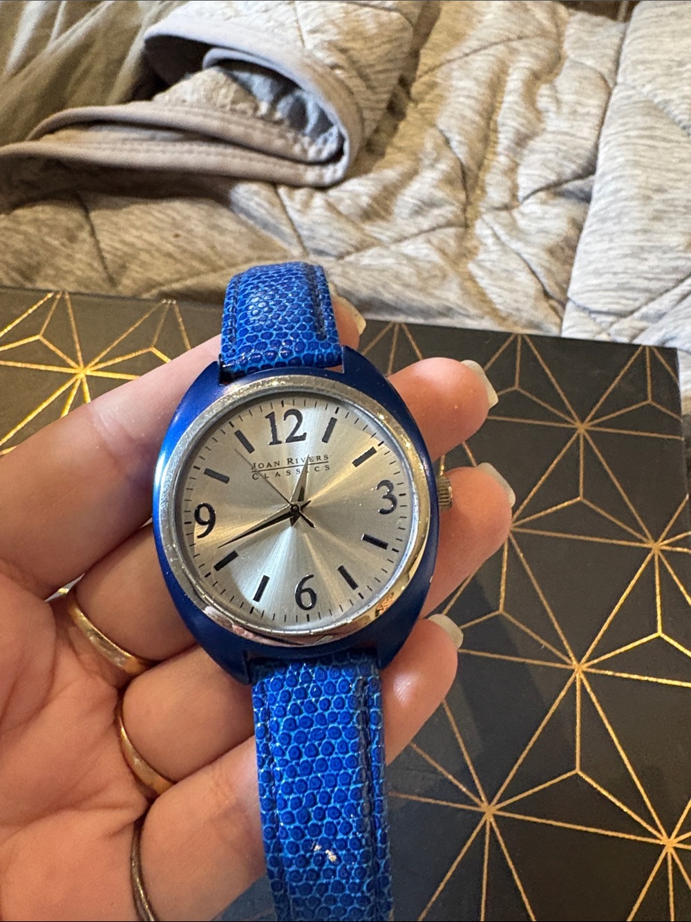 Joan Rivers Blue Leather Strap women's Watch